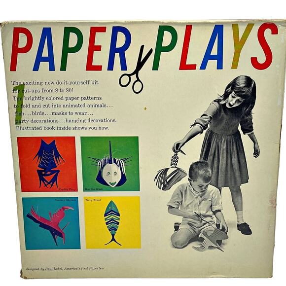 1961 Paper Plays by Paul Lobel. Paper Sculpture Kit 10 Sheets w/Instr COMPLETE - Picture 1 of 3